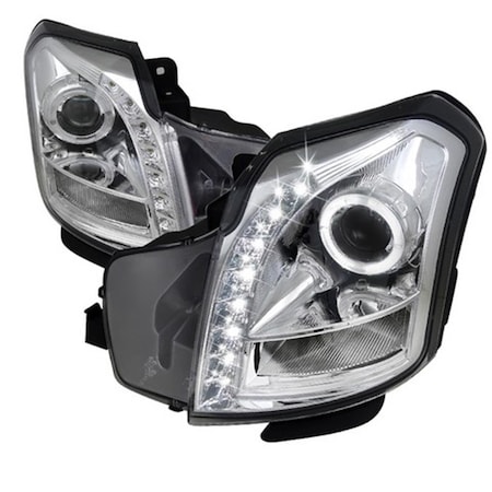 Overtime Halo Projector Headlight for 03 to 07 Cadillac CTS- Chrome - 16 x 24 x 27 in. OV3190217